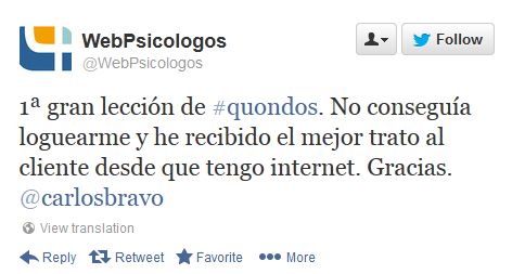 Caso de soporte resuelto y feedback del cliente